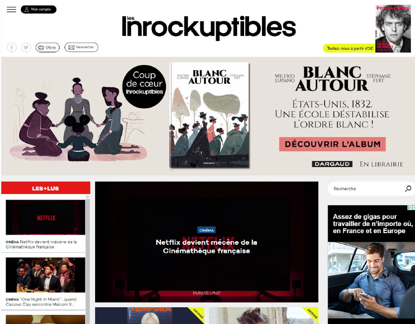 Page d'accueil Inrockuptibles